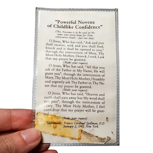 New Infant Jesus of Prague Pendant 1" Prayer Card - Image 2