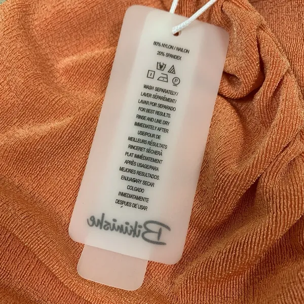 Bikinishe Orange One Shoulder Ruched Bodycon Mini Dress Stretchy Small - Image 5