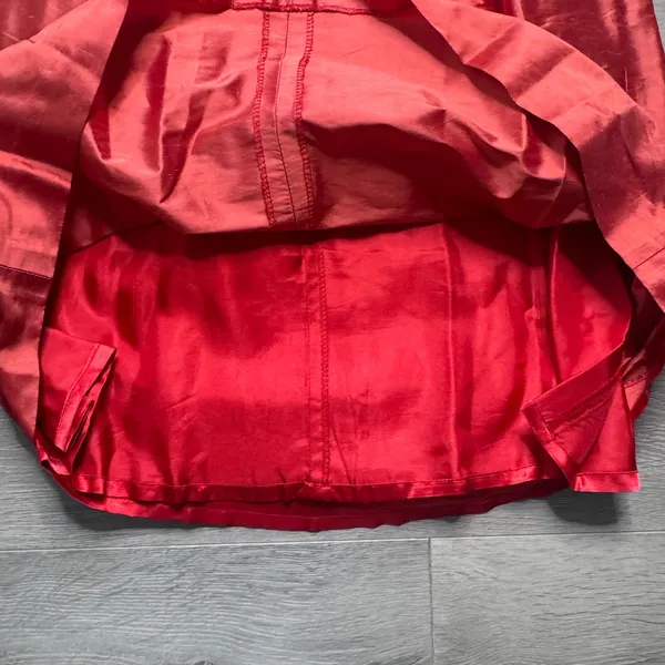 Jenny Yoo Collection‎ Red 100% Silk Shantung Sleeveless Fit & Flare Dress Womens - Image 9