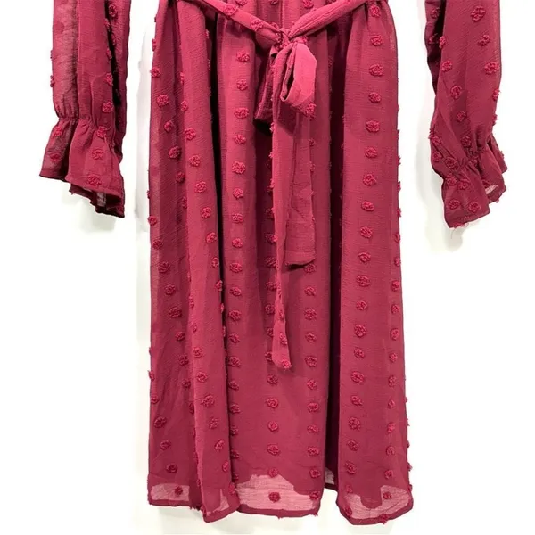 Baltic Born Paisley Dot‎ Midi Dress Burgundy Women's L - Image 3