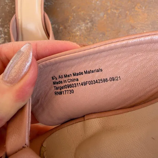 Target Women’s A New Day Annette Sandal 2.5” heels sz 8.5 in salmon - Image 3