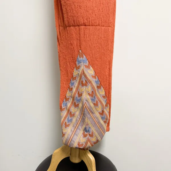 Free People Orange Ribbed Sleeveless Open Back Morning Rise Jumpsuit *FLAWS - Image 5