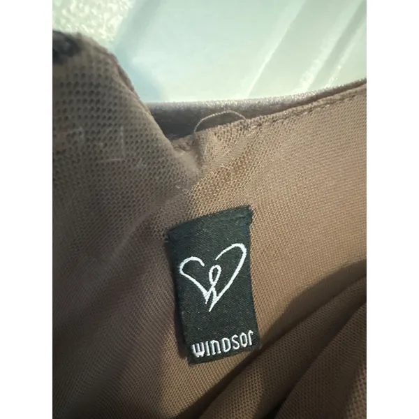 Brown Velvet Mini Dress Sleeveless‎ By Windsor Size M - Image 3