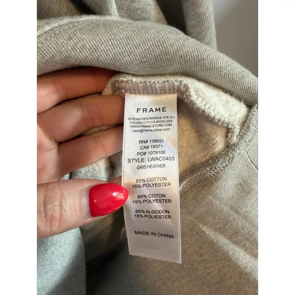 Frame Sporty Zip Sweatshirt Half Zip Funnel Neck Ruffle Wing Shoulders sz Large - Image 7