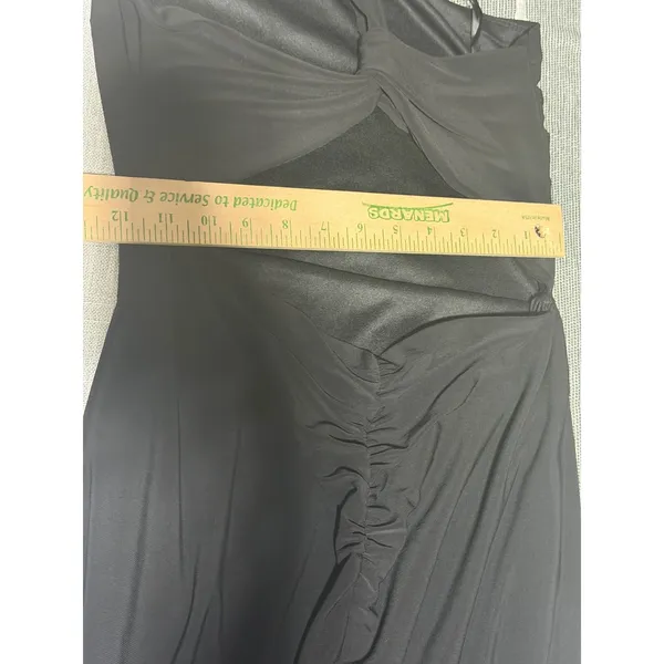 Womens‎ Black One Shoulder Evening Gown Maxi Dress Cutout Back Small - Image 8