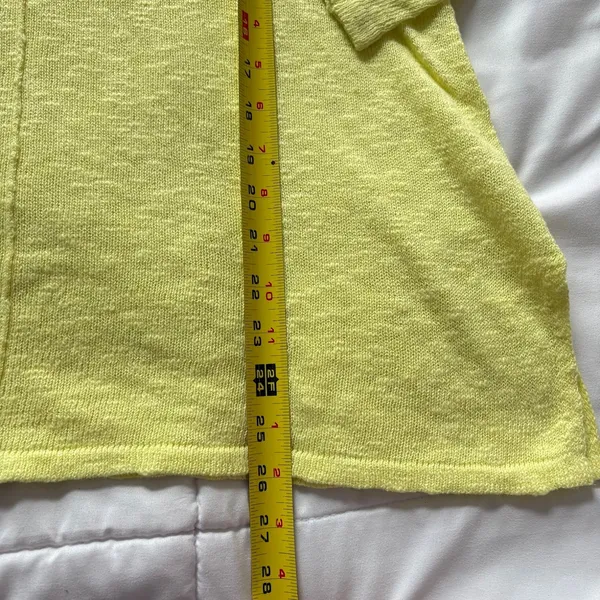 Project Neon Yellow Linen Cotton Blend Knit Sweater Womens Medium Luxury Beachy - Image 3