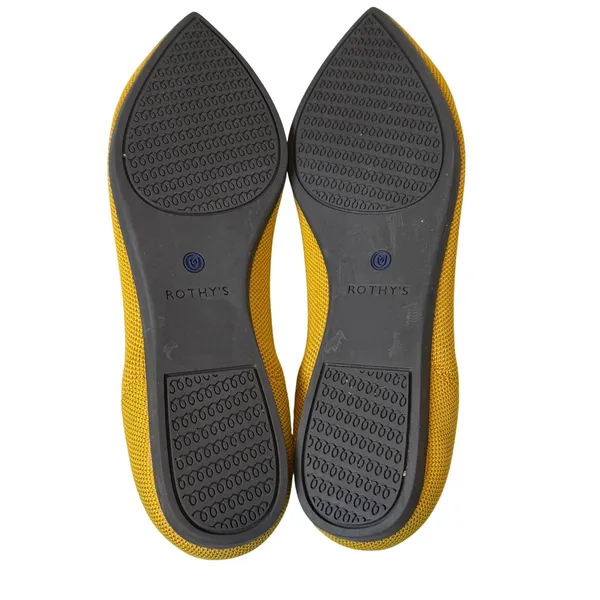 Rothys The Point‎ Ballet Flats Womens 9.5 Marigold Yellow Knit Comfort Slip On - Image 9