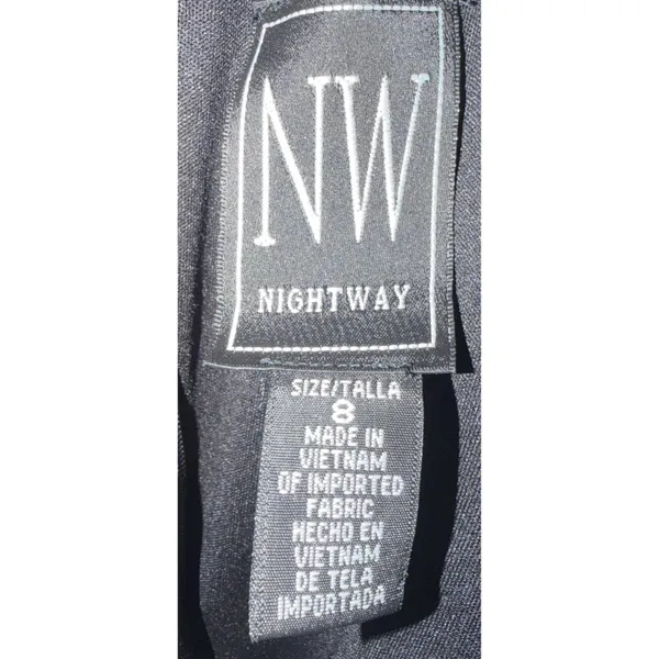 Nightway Black Off Shoulder Evening Gown Size 8 Tall Formal Dress Front Slit - Image 5