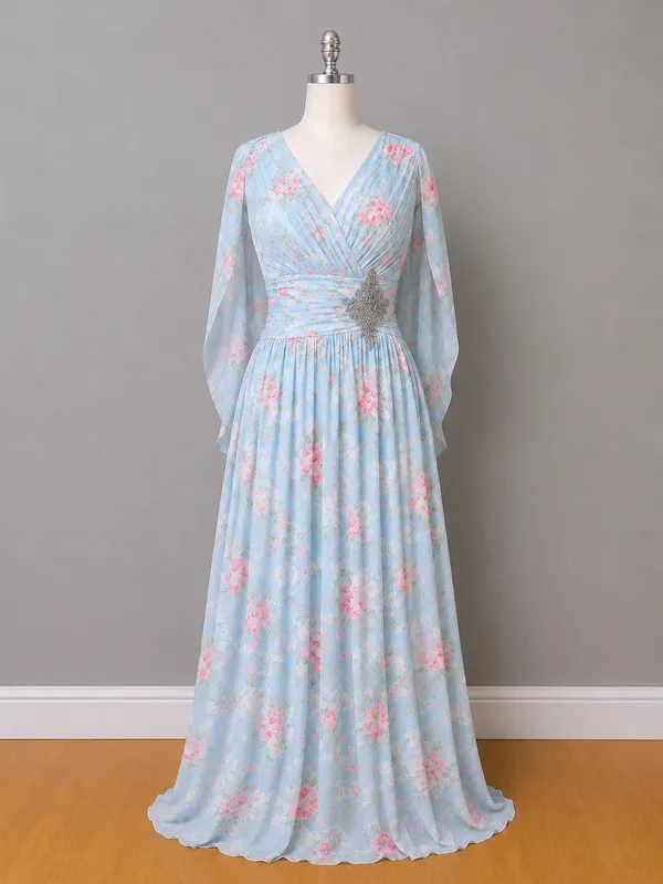 Boutique #3-15 Aqua floral  drape back dress. - Image 3