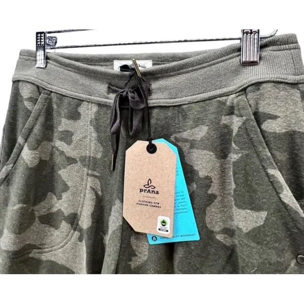 Prana Sweatpants Womens S Green Camo Jogger Cozy Up Ankle Pant Soft Hemp Tencel - Image 2