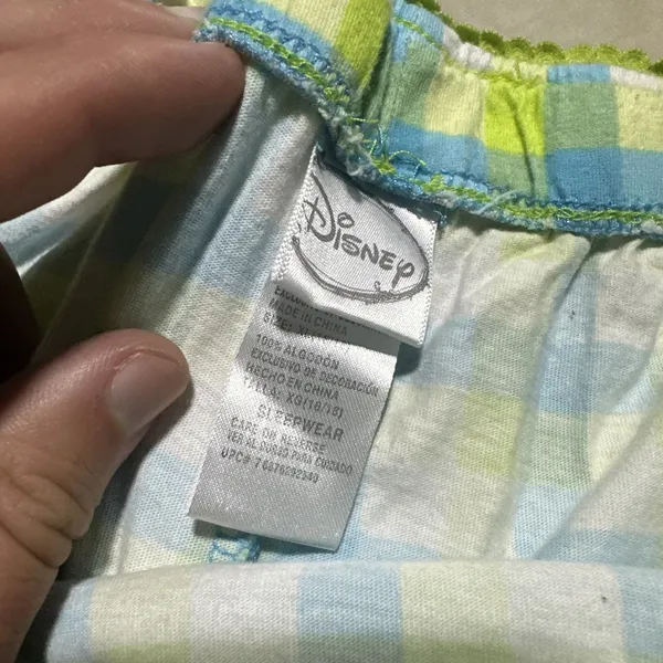 Blue Green Plaid Disney Youth SZ XL 16-18 Sleepwear Capri Pants Daisy Duck - Image 3
