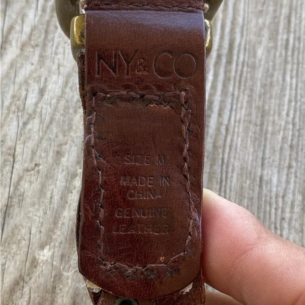 NY&Co Braided Leather Belt Brown - Image 3