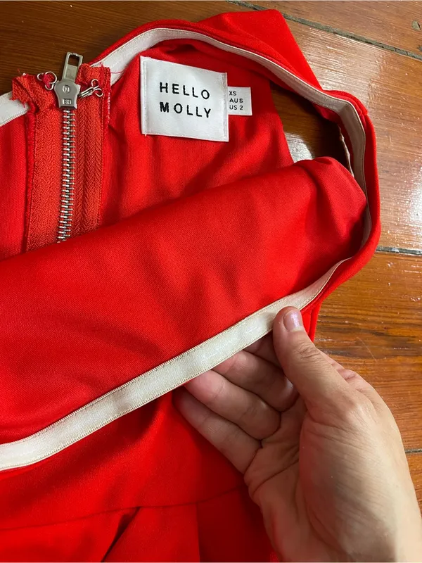 Hello Molly Backstage Passes One Shoulder Red Ruffle Mini Dress Sz XS 💚🎀 - Image 10
