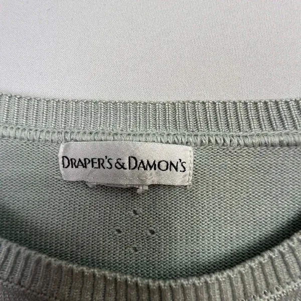 Draper's & Damon's Short Sleeve Pointelle Knit Sweater Sage Green - Image 3
