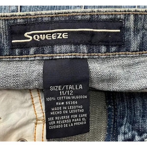 Vintage Y2K Squeeze Size 11 12 Short Micro Mini Blue Jean Cotton Denim Skirt - Image 6