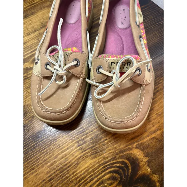 Sperry Tan And Pink Loafers Size‎ 5.5 - Image 4