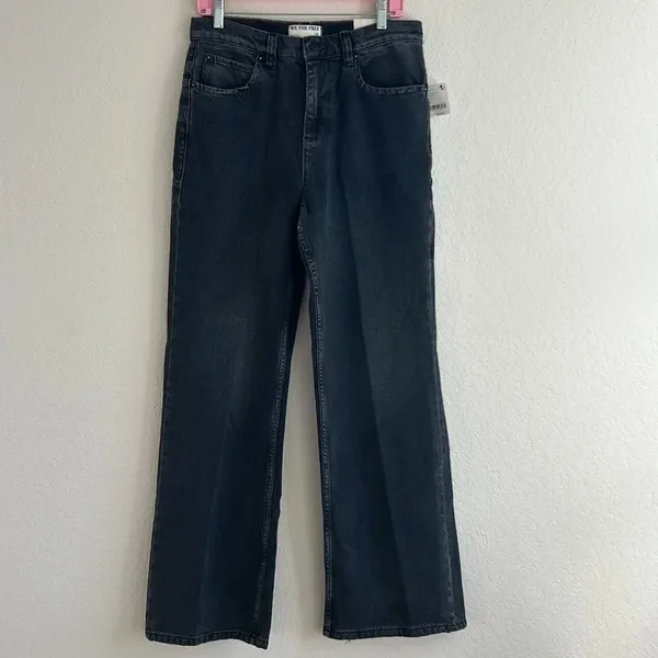 We The Free Tinsley Baggy High-Rise Straight Leg Black Denim Jeans Sz 29 NWT - Image 6