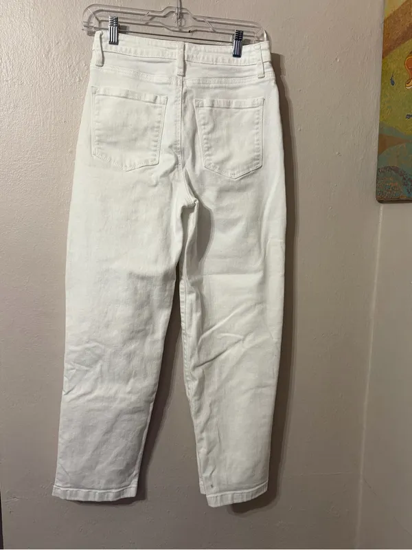 Lola Made with love White High-Rise Straight Jeans size 6 - Image 2
