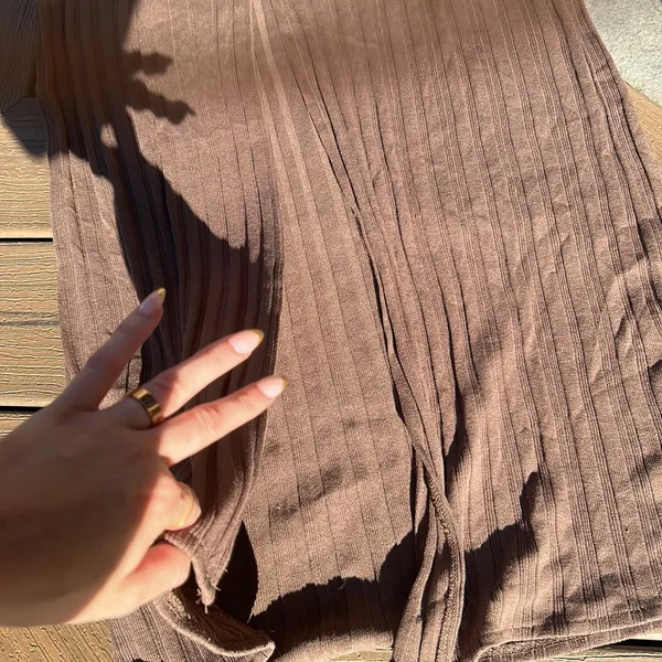 NWT‎ ZARA turtle neck full length sweater top w/ slit - Image 2