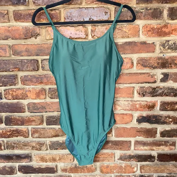 NWT Quince Palm Green Italian Cami One-Piece Swimsuit Women's Size Medium - Image 3