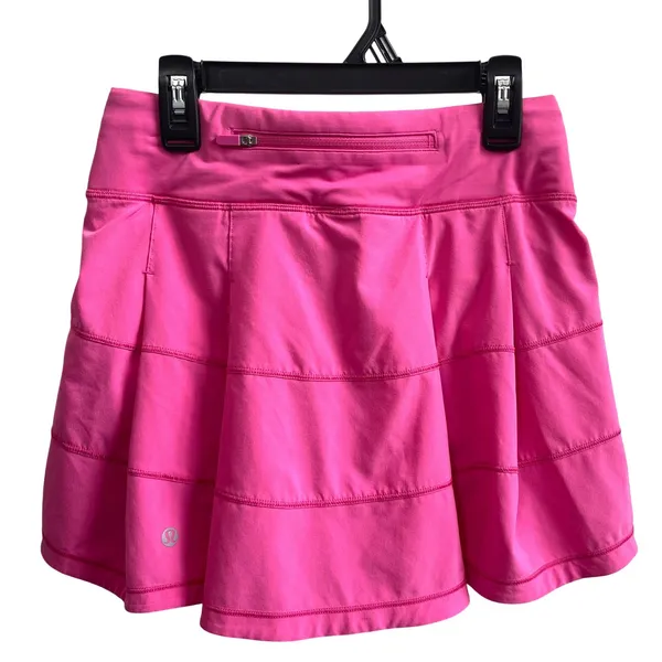 Lululemon‎ Pace Rival Skirt Women 2 Pink Tenniscore Tiered Pleated Skort LW8AADT - Image 3