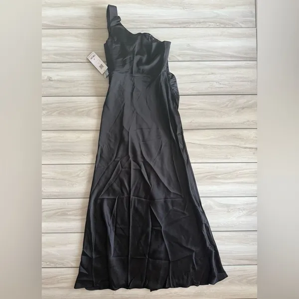 Azazie Madelyn Mermaid One Shoulder Convertible Dress Black Size 4 NWT - Image 6