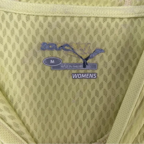 🦋 Saucony Neon Yellow Green Lighweight Hooded Long Sleeve Athletic Top Medium - Image 3