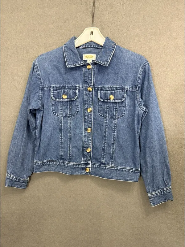 Talbots Petite Small Blue Denim Front Buttons - Image 2