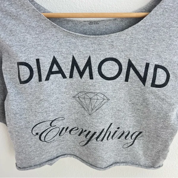 Diamond Supply Co. Gray Diamond Graphic Crop Top - Image 2