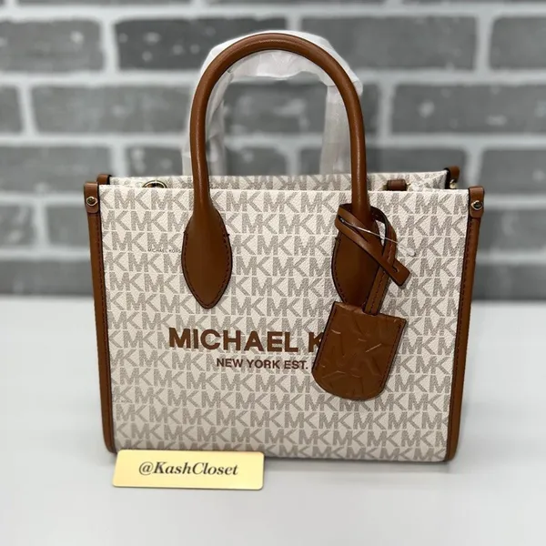 Michael Kors Vanilla Mirella Small Shopper Handbag Purse - Image 2