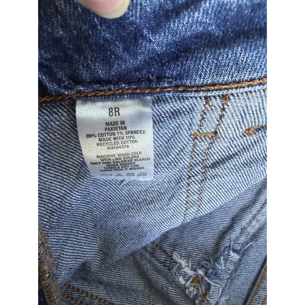 Aeropostale Jeans Womens 8R Blue Mid Rise Flare Cargo UtilityPockets Y2K Logo - Image 6