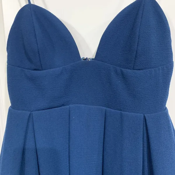 Rubber Ducky L Romper Teal Blue Sweetheart Neck Pleated Tulle Lining Made in USA - Image 4