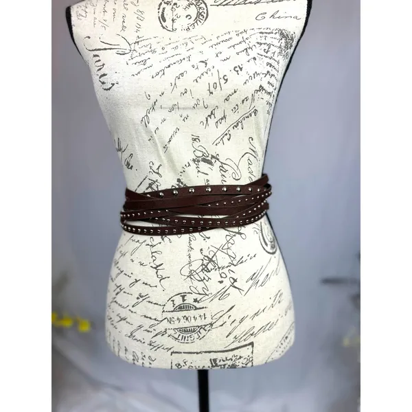 8 Other Reasons Suedette Studded Belt in Brown 43" - Image 15