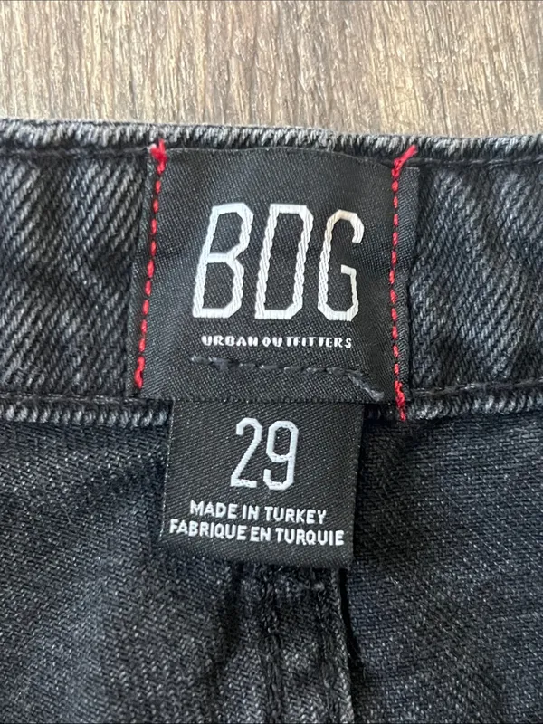BDG Urban Outfitters Black Flare Leg Raw Hem Crop Women’s Jeans, size 29 ^ - Image 4