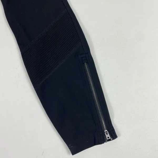 Athleta Leggings Womens Small Black Ribbed Ankle Zip‎ Yoga Running Gym Athletic - Image 2