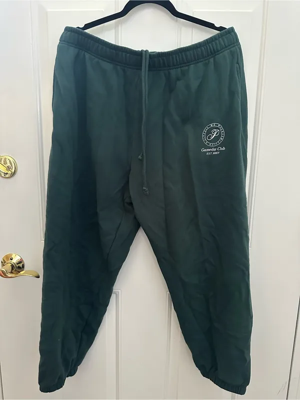 PINK Victoria's Secret Dark Green Sweatpants with Elastic Waist size XL - Image 4