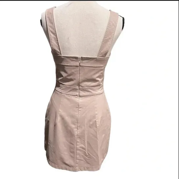 Amanda Uprichard Ace Dress Pale Pink Vegan Leather Size L Nwot - Image 9