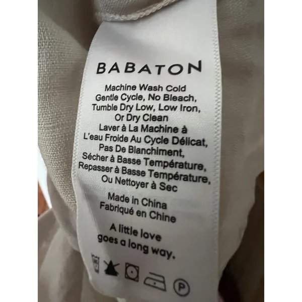 Aritzia Babaton Wallace‎ Wrap Linen Mini Dress Size Small Tan Short Sleeves - Image 5