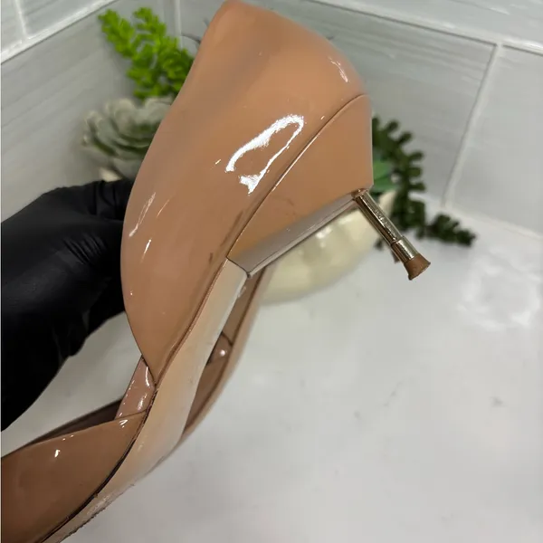 Kurt Geiger London Nude Patent Leather Pointed Toe Kitten Heels Women’s Size 7 - Image 11