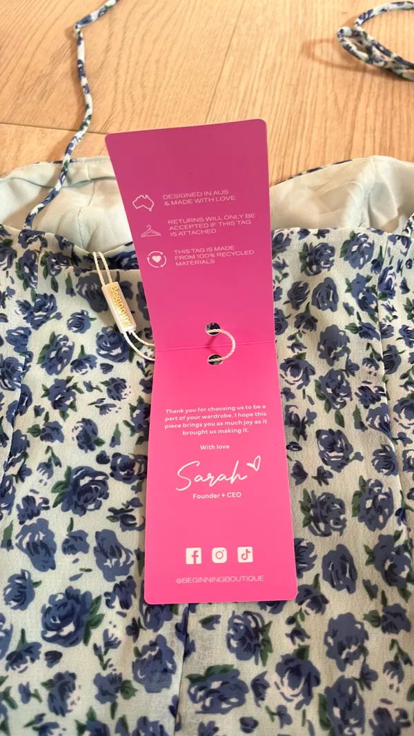 Beginning Boutique mini Dress blue floral new with tags - Image 5