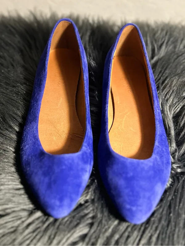 Madewell The Sidewalk Skimmer Suede Blue Pointed-Toe Flats Sz 8 - Image 3