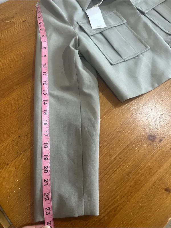 Mango Cropped Utility Jacket in Taupe Size M - Image 11