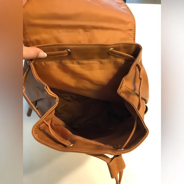 NWOT Brown Faux Leather Backpack OS - Image 6