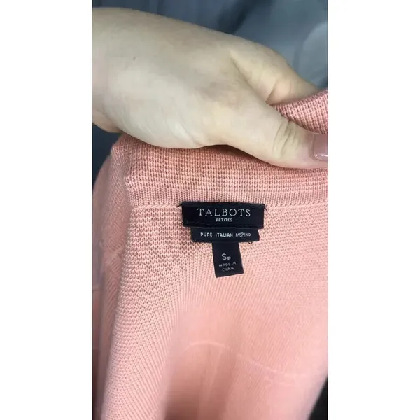 Talbots Women's Small‎ Coral Merino Wool Long Sleeve Mock Neck Blazer Jacket - Image 7