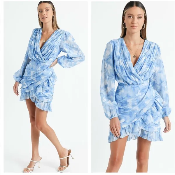 Showpo. CAN I BE YOUR HONEY MINI DRESS in cloudy floral 6 - Image 4