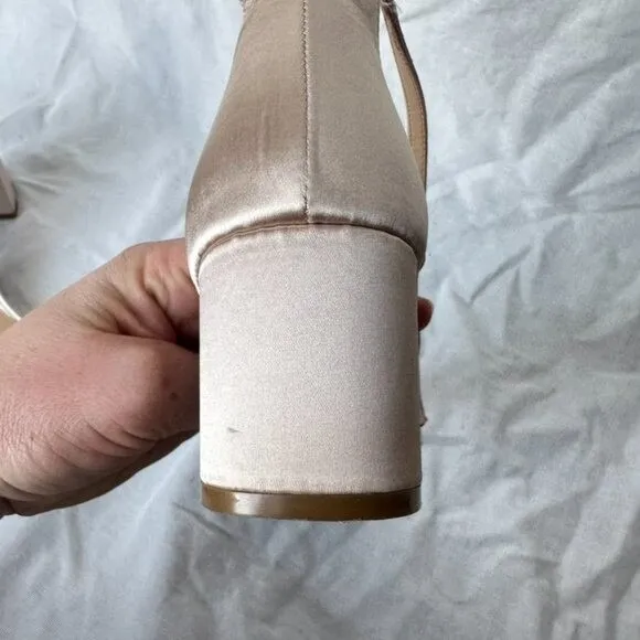 Badgley Mischka‎ Jewel Joanne Embellished Block Heel Sandal Champagne Cream 9 - Image 12