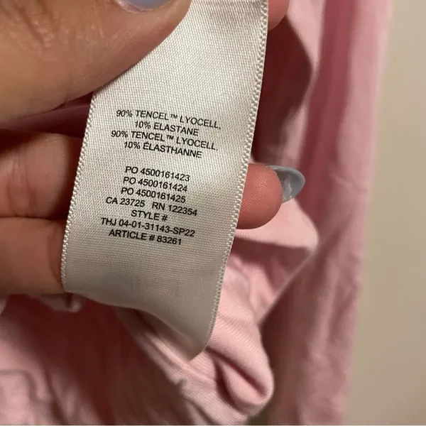 Aritzia Wilfred Lydia Square Neck Ruched Top in Poetic Pink- Size Small - Image 5