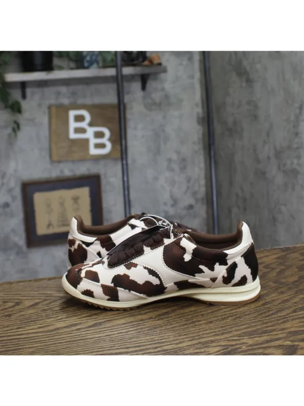 Universal Thread Skyler Cow Print Low-Top Lace Sneakers 94568019 Dark Brown 6M - Image 7