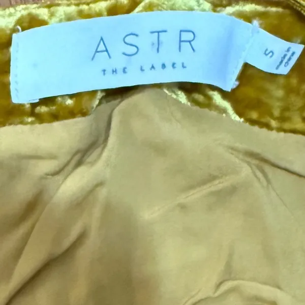 ASTR the Label Hey Hey Hey Jumpsuit in Gold / Mustard Yellow Velour (no belt) Sm - Image 4