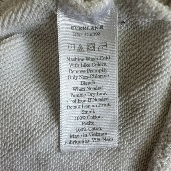 Everlane Hoodie Sweatshirt 100% Human White Small - Image 10